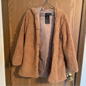 Lands' End Women's Brown Teddy Coat